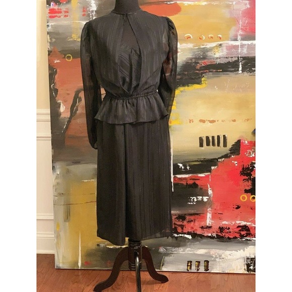 LIZZY & JOHNNY BY LUCERO Sheer Black Halter Dress Jacket Set size 7/8 - Picture 12 of 12